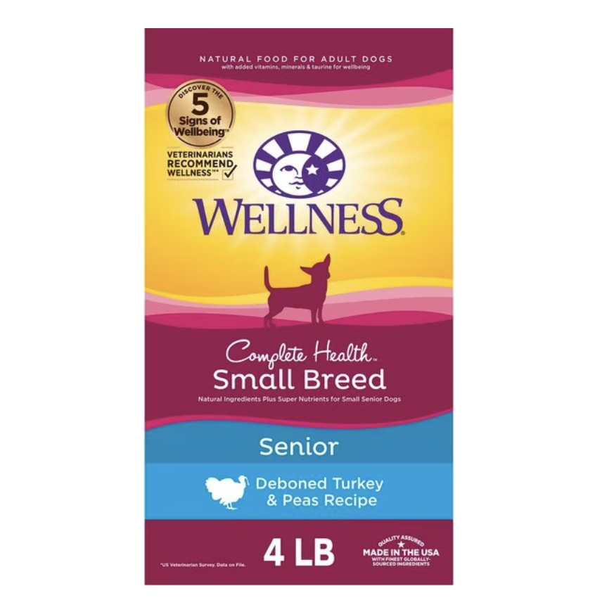 Wellness small breed senior Turkey and peas recipe