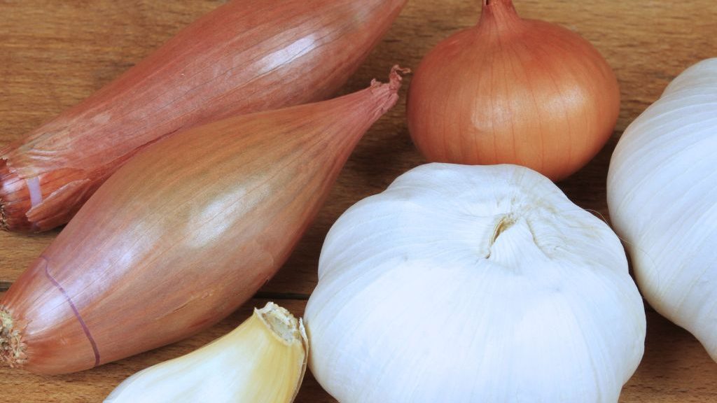 allium foods: garlic, scallion, shallots,onions, etc
