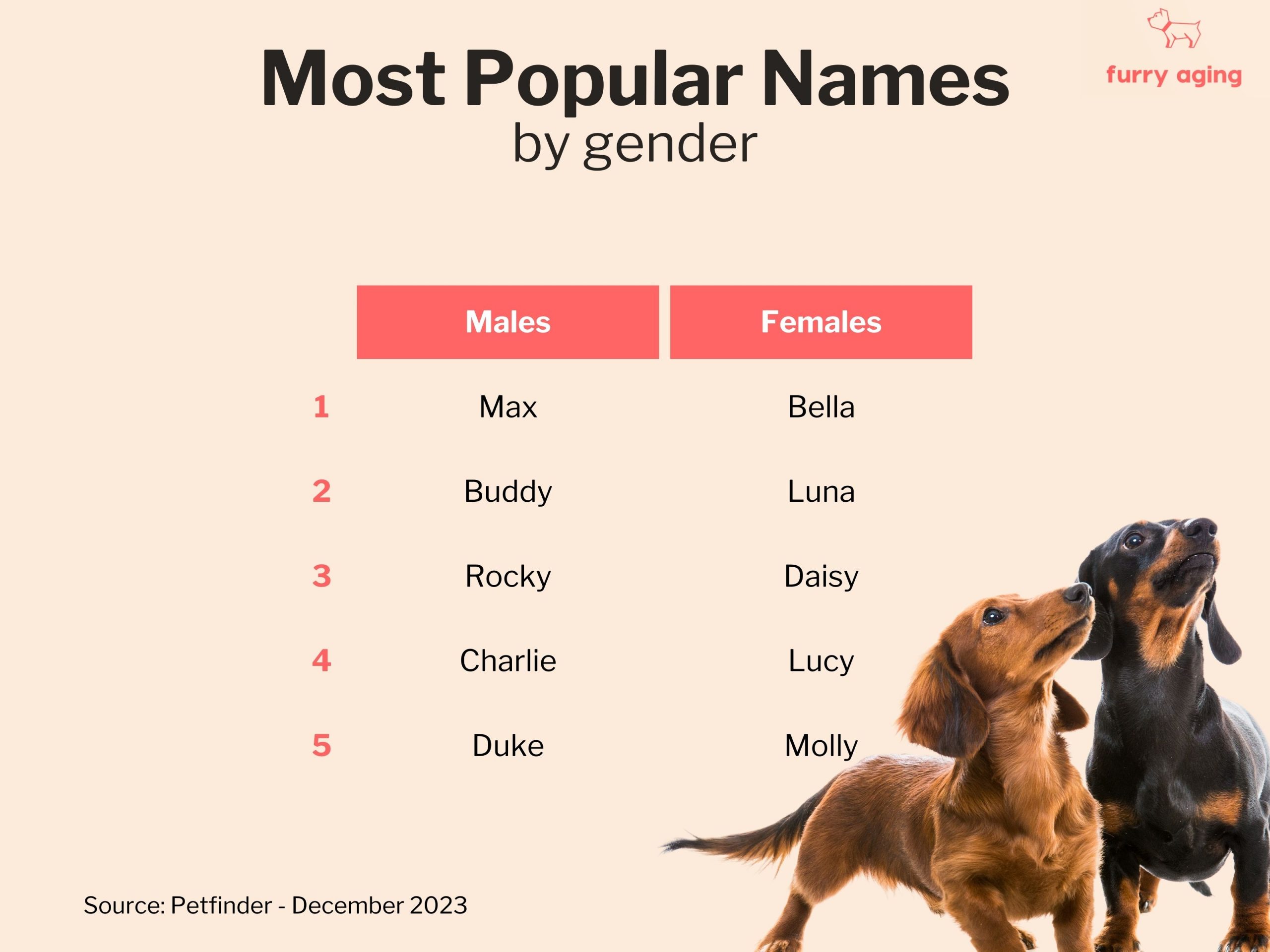 Most popular names by gender