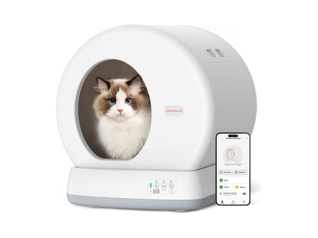 smart cat litter box with self-cleaning