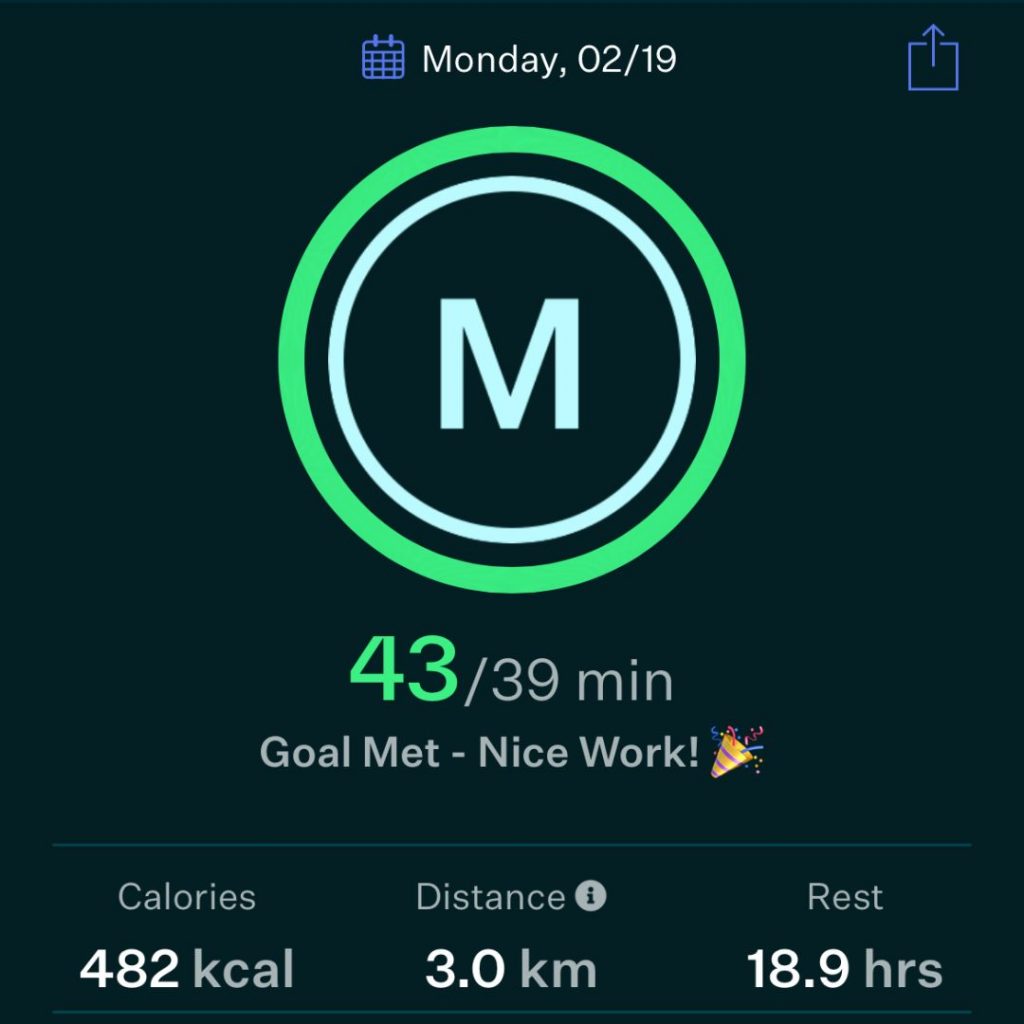 Mickey's activity goal status